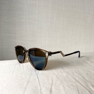 Fendi Zig-Zag Side Round Acetate Sunglasses